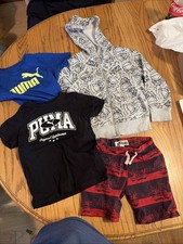 Lot Of Boys Size 5 Clothes 2 Puma Shirts 1 Jumping Beans Jacket And 1Pair Shorts