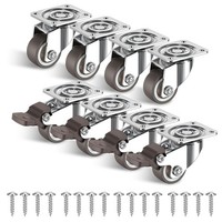 MöBelrollen 25Mm Drehgelenk Lenkrollen 8Er Set Schwarz Mit 80Kg KapazitäT, TPE