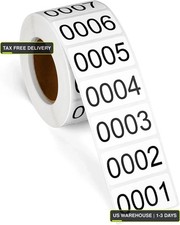 001 to 1000 Consecutive Inventory Number Stickers Roll Waterproof Labels