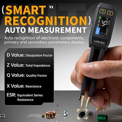 For FNIRSI LCR-ST1 Smart Tweezer LCR ESR SMD Tester Ohm Capacitance Diode Test.