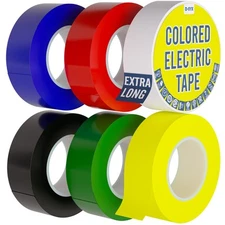 Electrical Tape Colors 6 Pack 30 Feet Voltage Level 600V Waterproof Dustproof...