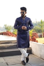 Men Cotton Kurta Set Pakistani Kurta Pyjama Indian Ethnic Suits Wedding