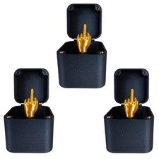 1-3 piezas dedo medio en una caja sorpresa divertido juguete de broma emergente para amigos dorado