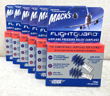MACK’S FLIGHTGUARD Airplane Pressure Relief Earplugs with Storage Case, 6 pack