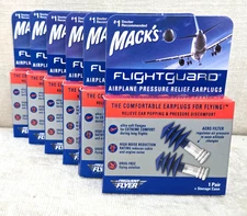 MACK’S FLIGHTGUARD Airplane Pressure Relief Earplugs with Storage Case, 6 pack