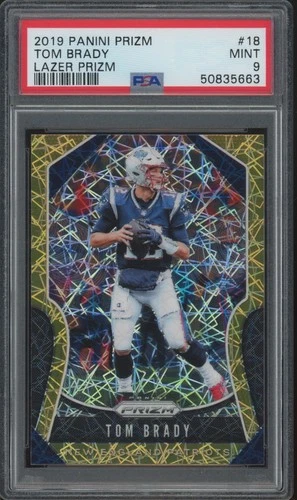 2019 Panini Prizm Lazer Gold #18 Tom Brady Mint PSA 9