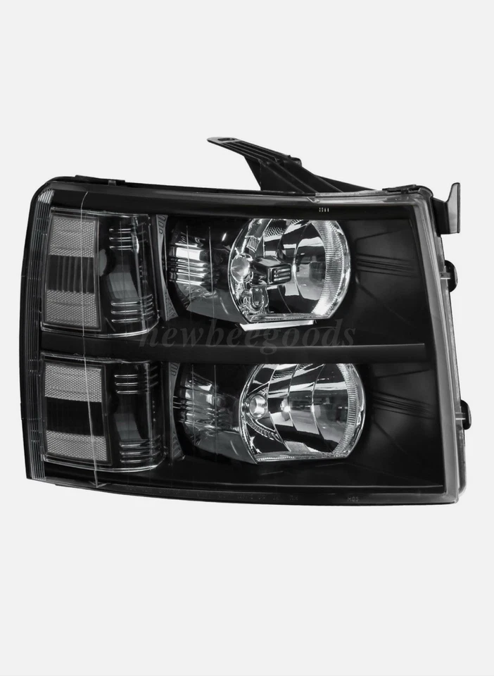 Faros de carcasa negros diestro aptos para Chevy Silverado 1500 2500HD 2007-2013 Foto 2 de 4