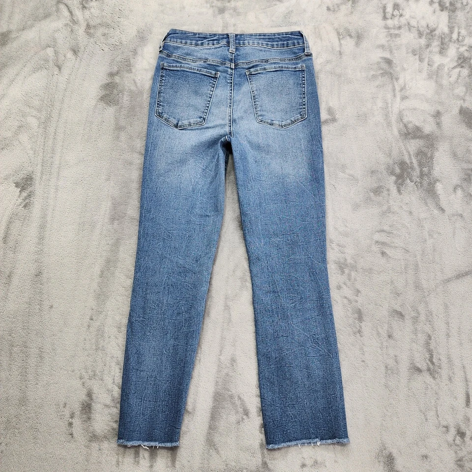 SO Jeans Womens 5 Juniors Blue High Rise Kick Cropped Distressed Raw Hem Stretch - Image 3 of 4