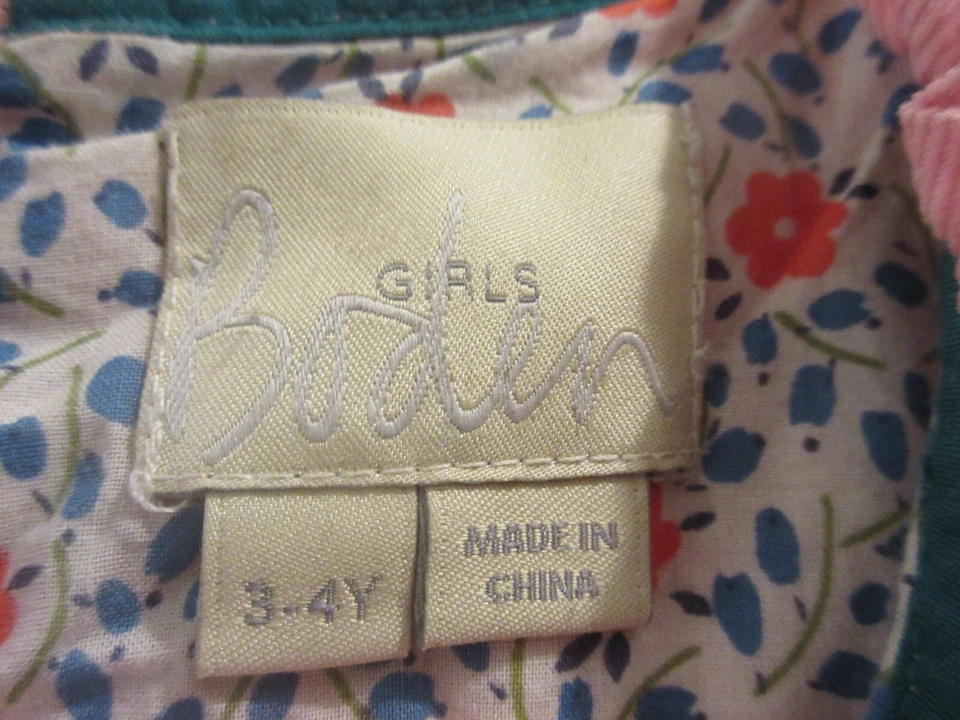 adorable! Vestido miniboden niñas rosa pana manga cápsula volante 3/4 Foto 4 de 4