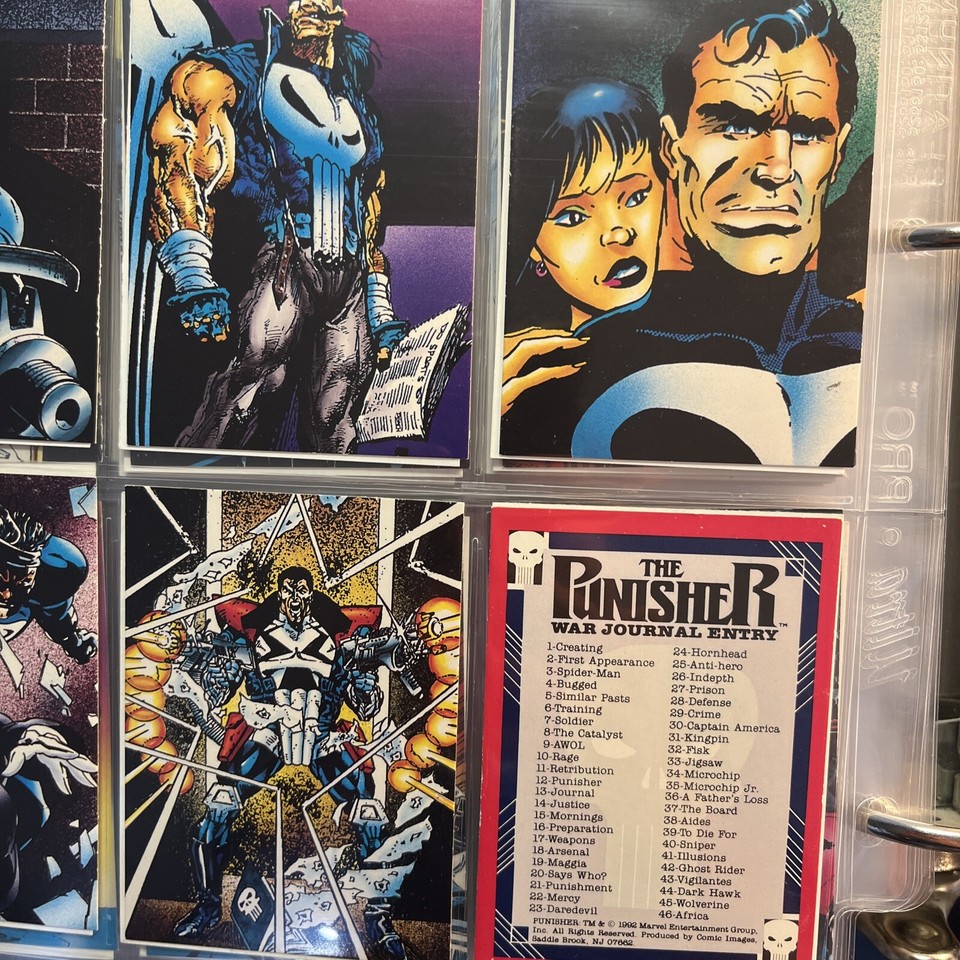 PUNISHER 1992 War Journal Entry Card Set 190, NMMT, In Pages, Comic