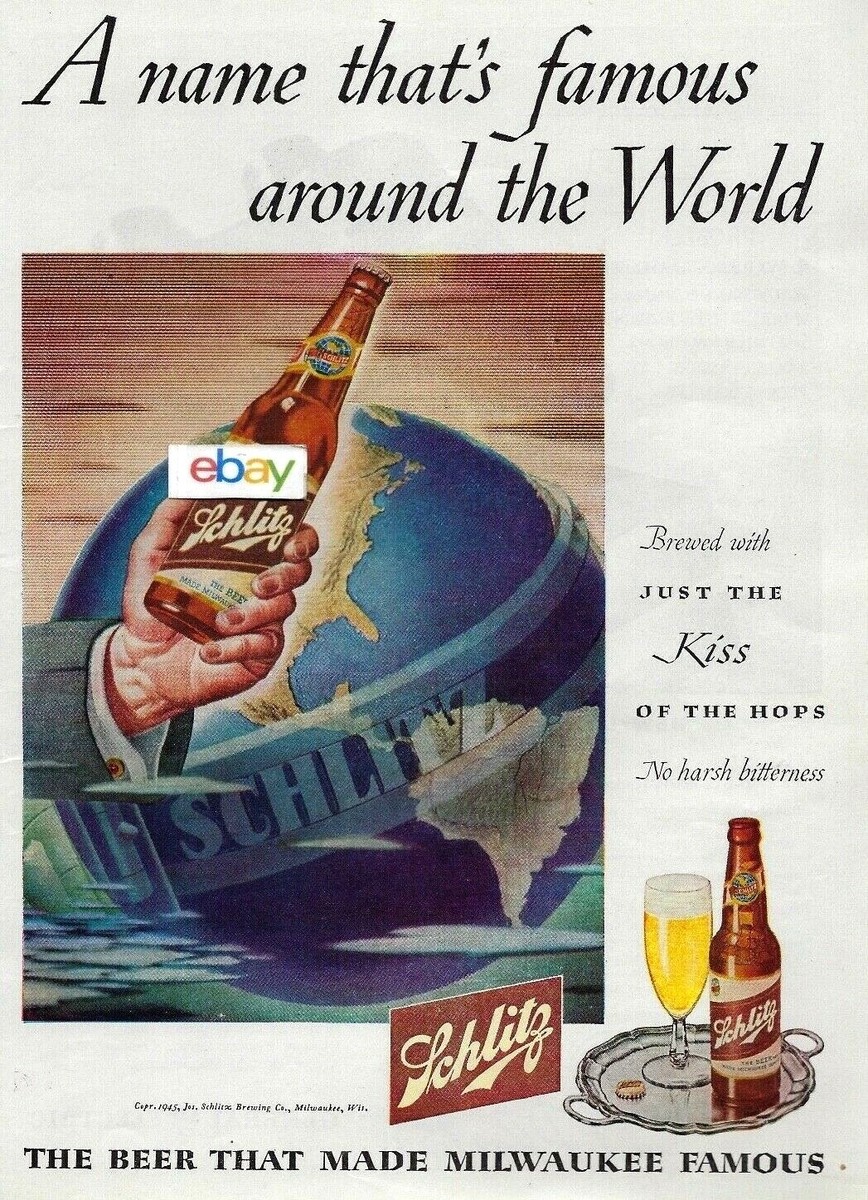 JOSEPH SCHLITZ BREWING CO MILWAUKEE,WISCONSIN FAMOUS AROUND THE