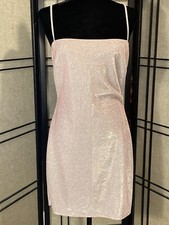 Windsor Spaghetti Strap Pink Shimmer Dress Size L Mini Party Ready Holiday Comfy
