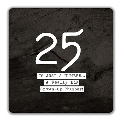 25. Geburtstag 2er Pack Getränke Untersetzer 25 große erwachsene Zahlen -9cmx9cm