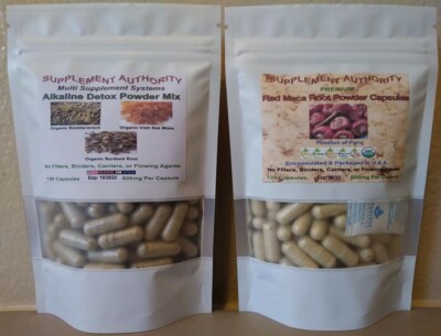 Irish Sea Moss - Bladderwrack - Burdock Root / Maca Root Capsules Combo - NEW! 