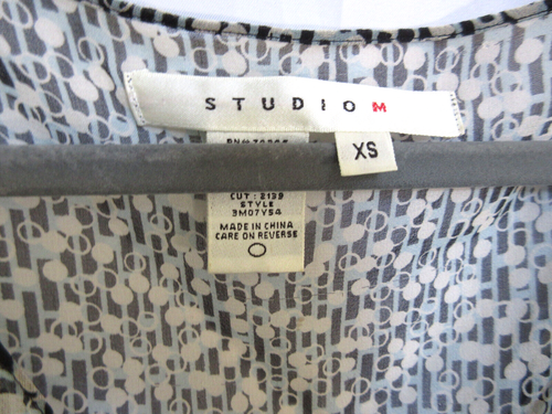 Studio M Womens Sleeveless Black & White Flowing Dress 100% Silk Size XS GUC - Picture 3 of 5