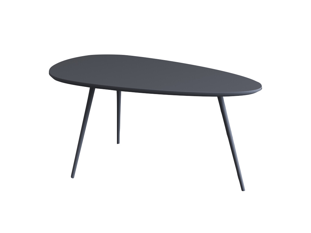 Coffee Table Oval Shape Grey Finish Living Room Three Legs Flat Packed Home Gift-image