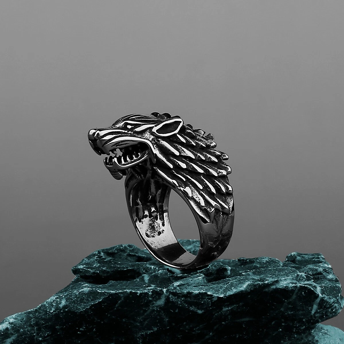 Amazon.com: DINLUNED Wolf Ring Viking Wolf Head Wolf Paw Ring Animal Ring  for Boys (Wolf Ring 10.): Clothing, Shoes & Jewelry