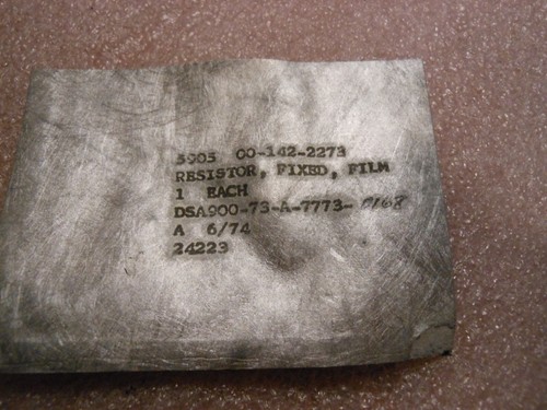 COOPER IND RESISTOR PART # RNC60H7060DS NSN: 5905-00-142-2273 - Picture 2 of 2