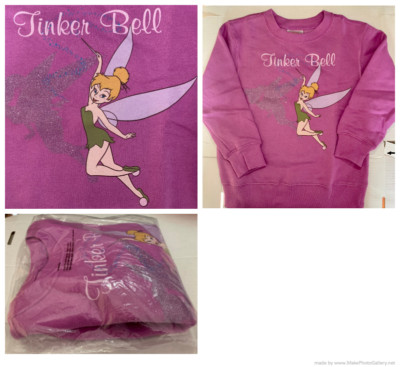 DISNEY STORE TINKER BELL SWEATSHIRT GIRLS XS (4) OR S (5/6) New in Package