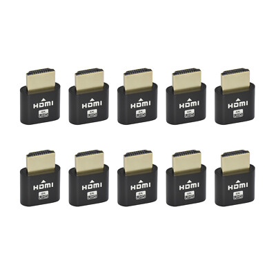 10 pcs HDMI Virtual Display Adapter Dummy Plug Headless Emulator Splashtop Miner