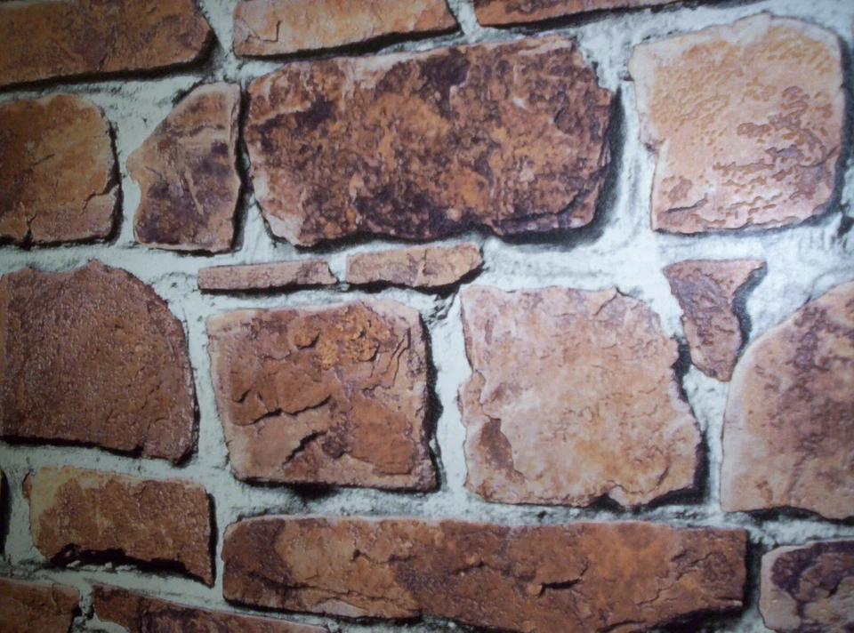 PIEDRAS TEXTURIZADAS REALISTAS EN MARRÓN PAPEL PINTADO PREPEGADO # 2774-402612 Foto 4 de 4