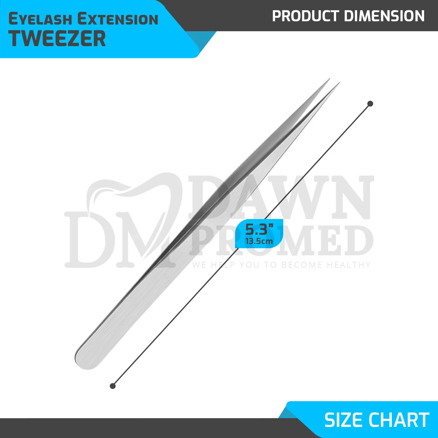 2 Pcs Eyelash Extension Tweezer Set Straight & Curved Volume Lash German Grade image 4
