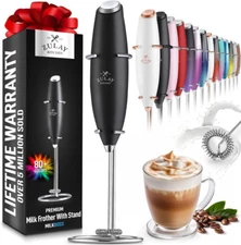 Powerful Milk Frother Wand - Ultra Fast Handheld Drink Mixer - Electric Whisk Fo