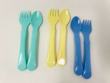 Baby Infant toddler Spoon Fork Utensils Feeding Round Edge BPA Free- Set of 6
