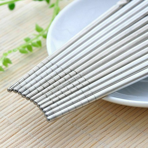 5 Pairs Stainless Steel Chopsticks Asian Dinner - Picture 6 of 7