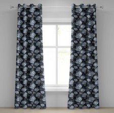Image of Floral 2-Panels Eyelet Curtains Classic Peony Petal