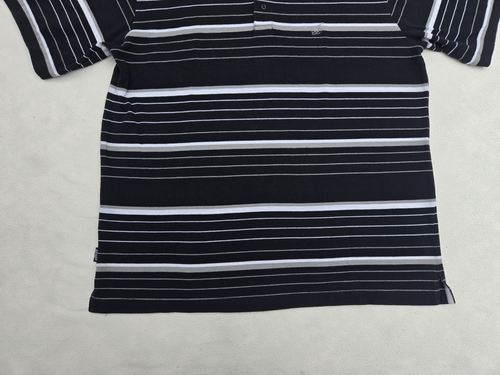 Joker Brand Worldwide Polo Shirt Mens Size Large L Black Short Sleeve Striped - Picture 2 of 10