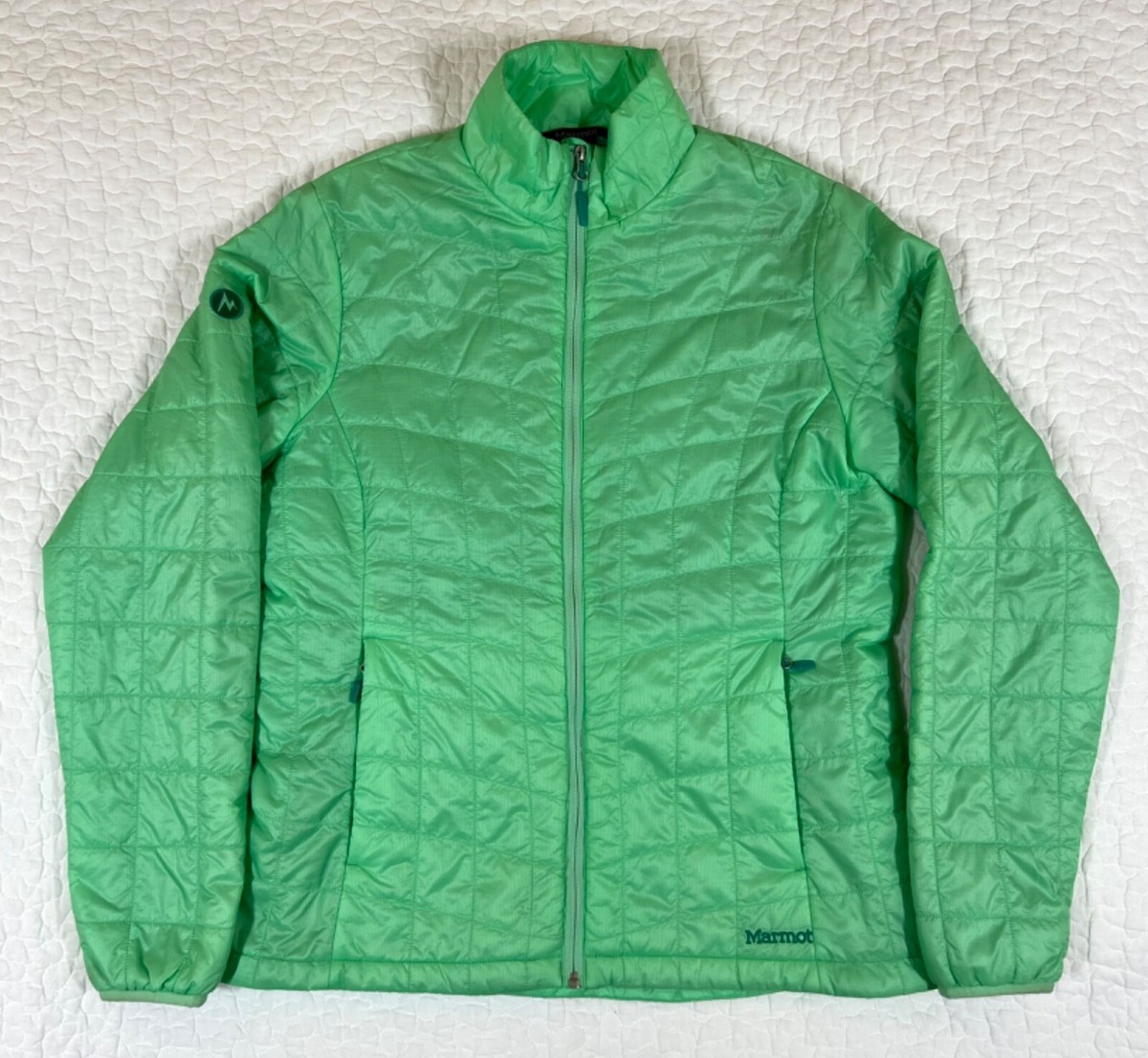 Marmot Jacket Women's Large Green Calen Lightweight Primaloft Full Zip