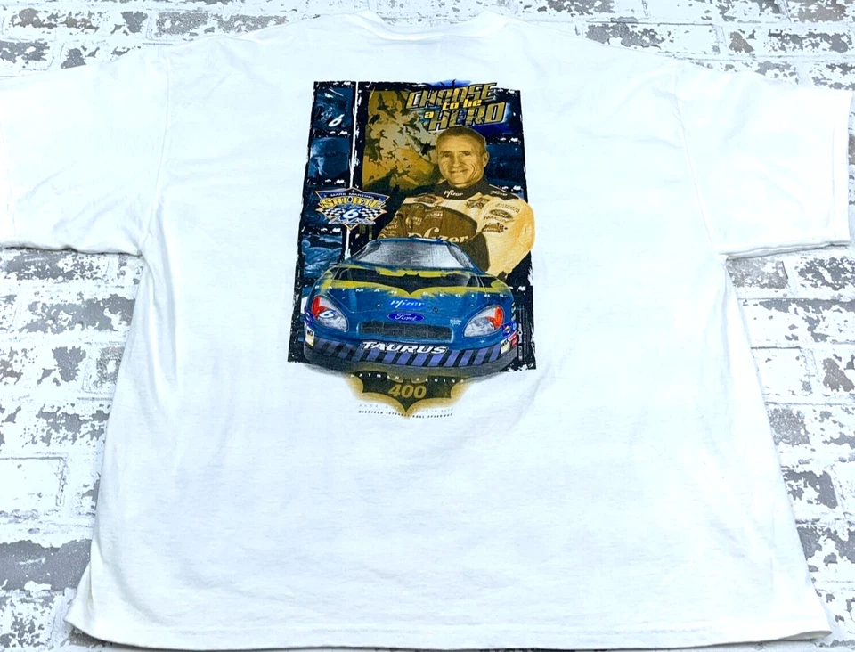 Camisa De Colección Mark Martin Batman Comienza Hombres XXL 2XL Blanca Y2K Película Promo Nascar Foto 3 de 4