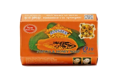 Asantee Papaya and Honey Soap With Q10, AHA Skin Whitening 125g - 100% Genuine