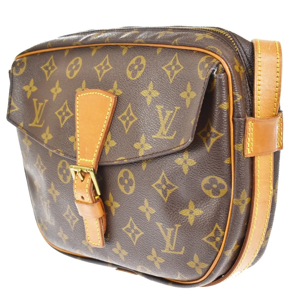 LOUIS VUITTON Jeune Fille GM Shoulder Bag Monogram Leather Brown