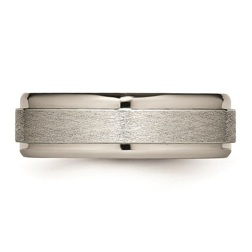 Ring Titan gebürstet und poliert geriffelter Rand - Bild 3 von 19