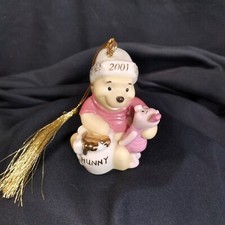 LENOX Ornament Winnie the Pooh Piglet 2001 Honey of a Holiday 24K Gold Trim
