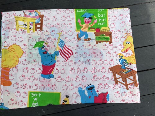 SESAME STREET BERT ERNIE Twin Flat Sheet School Days Back to School Kids Decor
