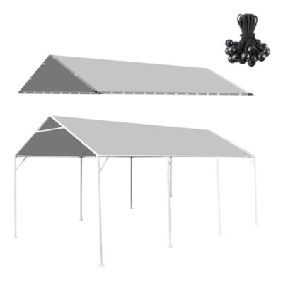 HFYZZ 10 x 20 Ft Heavy Duty Carport Replacement Canopy Cover Waterproof & UV ...