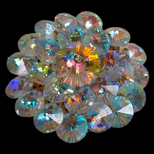 Außergewöhnliche Vintage Aurora Borealis Brosche Anstecknadel 1,8"