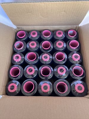 50 Spools BLACK Serger Multi Purpose Sewing Thread T27 Quality 6000 YDS per Cone