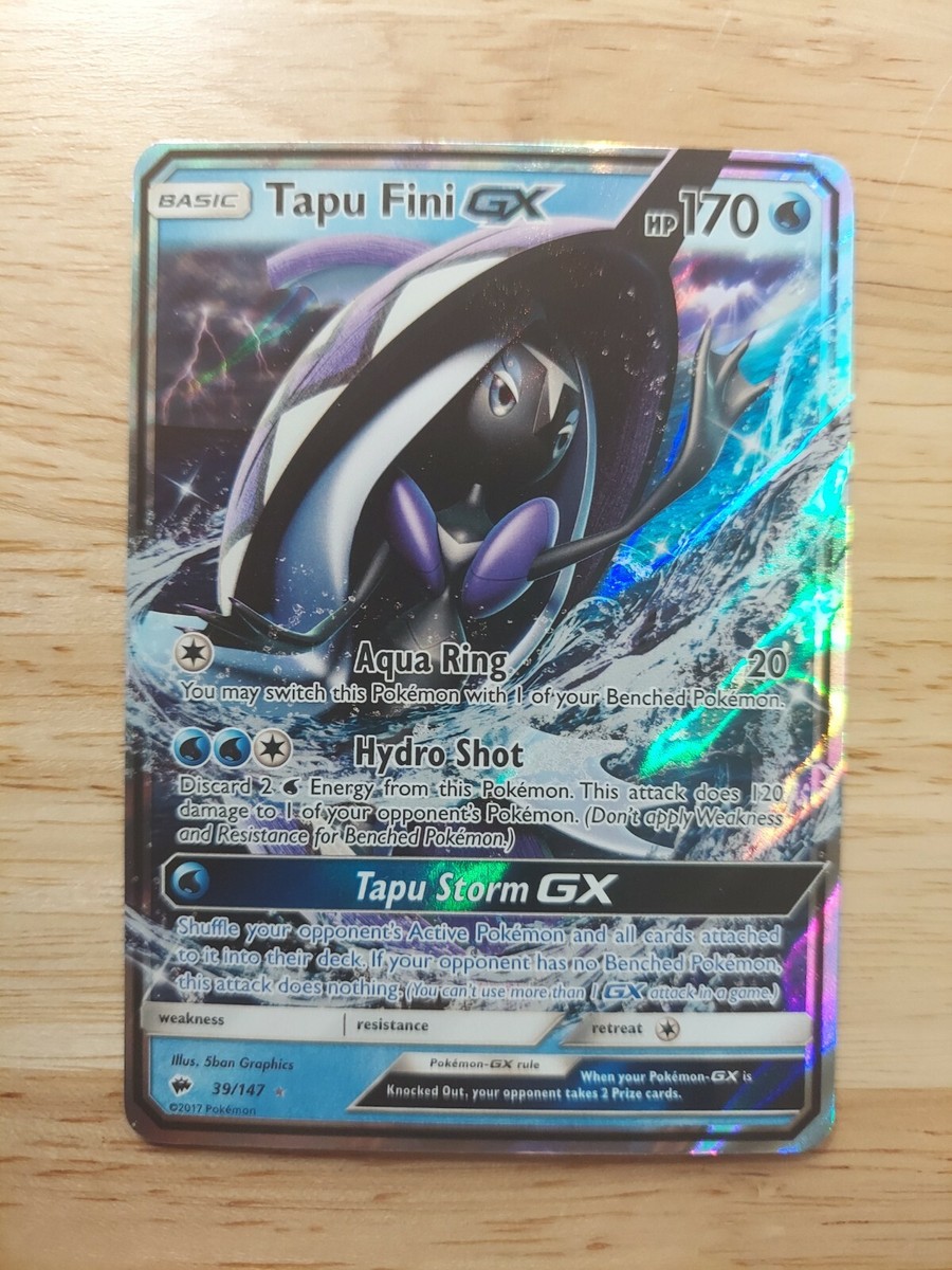 tapu fini pokemon card value GX 2017 Sun & Moon: Burning Shadows #152/147 Holo (Secret) Price Guide (You cant use more than 1 GX attack in a game.) Weakness / Resistance / Retreat Cost Tapu Fini (cgpo-56) - PokemonCard