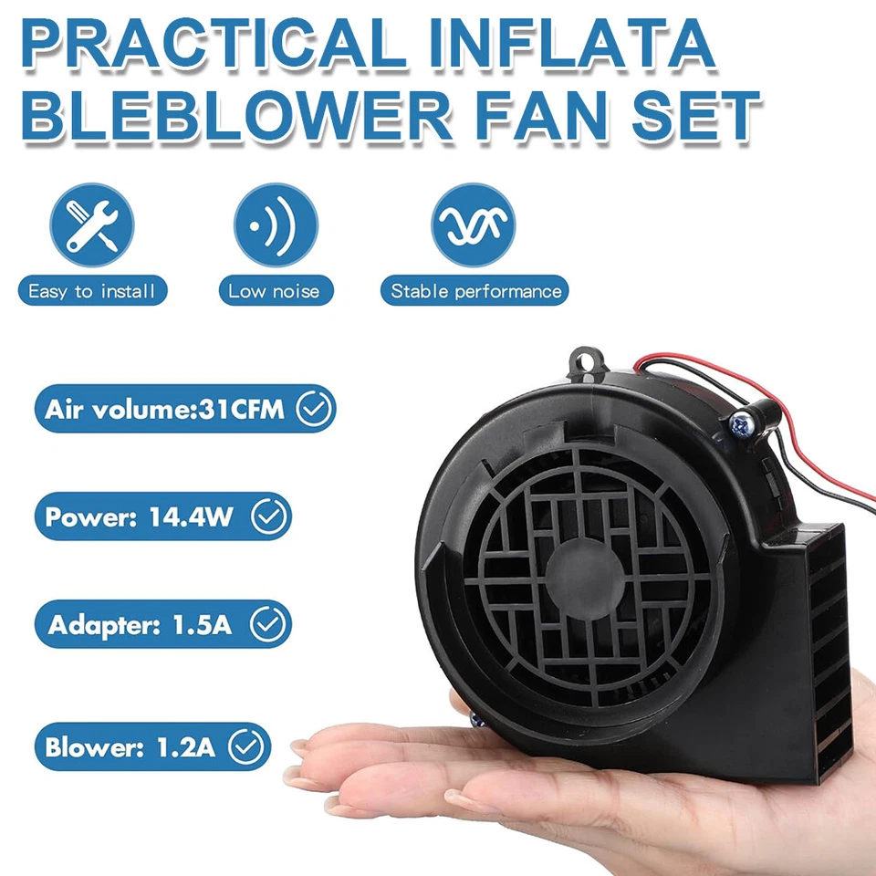Replacement 12V Air Blower Fan w/ 5LED Bulb For Christmas Inflatables Decoration - Image 3 of 4