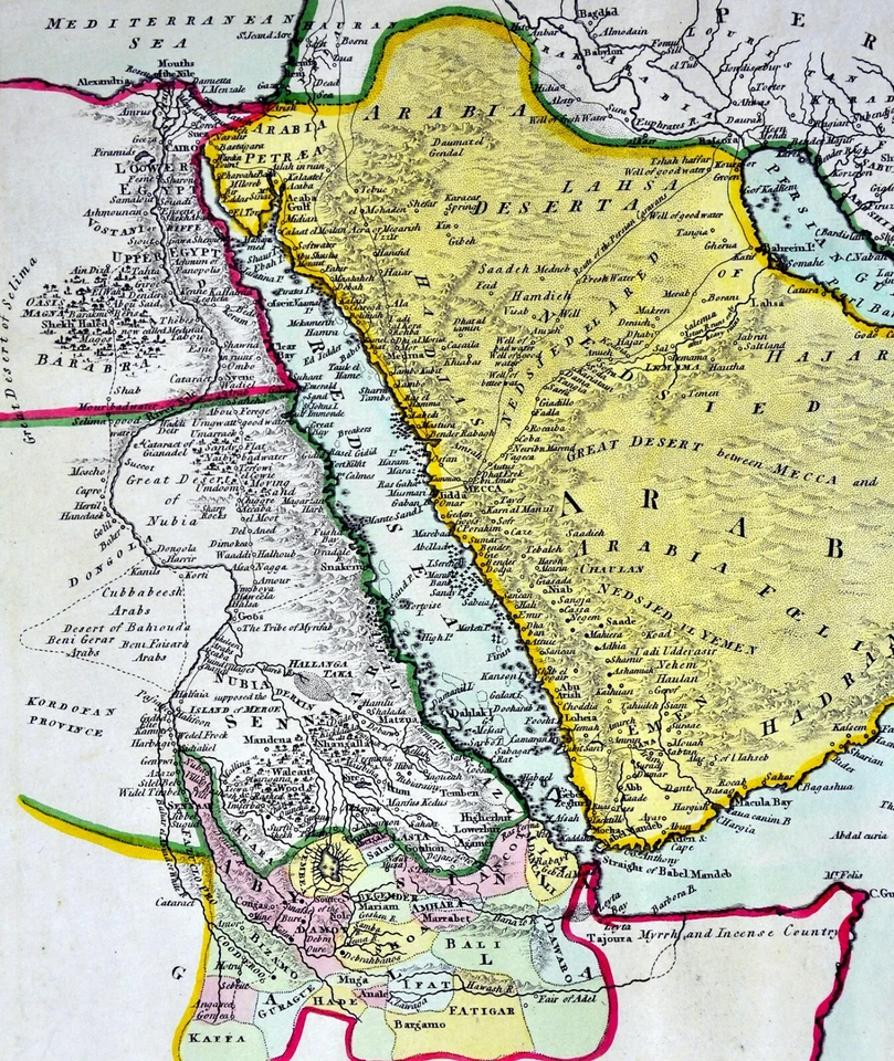 Mapa Atlas Unión Darton 1812 Arabia Saudita Bahrein Kalhat Meca Medina Omán Egipto Foto 3 de 4