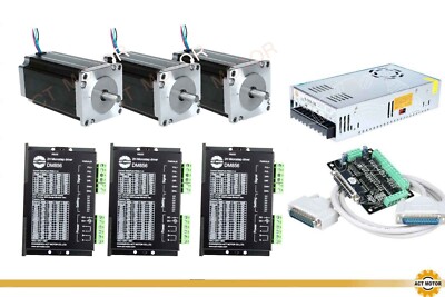 3Axis Nema 23 Stepper Motor 435oz-in 4.2A 23HS2442&Driver control DM856 CNC Kits