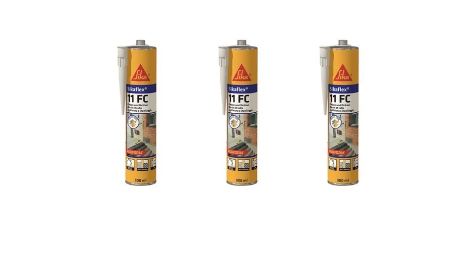 3x Sikaflex 11 FC Purform Dichtstoff - Schwarz, 300ml Kartusche (693938)
