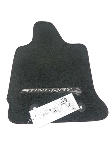 OEM 23112198 2014-18 Corvette Stingray Floor Mats Set Black W/Red Stitching - Picture 3 of 6