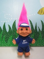1 COACH - 5" Russ Troll Doll - NEW IN ORIGINAL BAG - Pink Hair -Minor Flaws