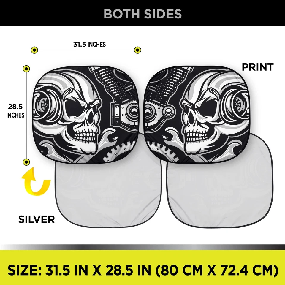 Automotive Window Shades, Dual Skull - Image 3 of 3