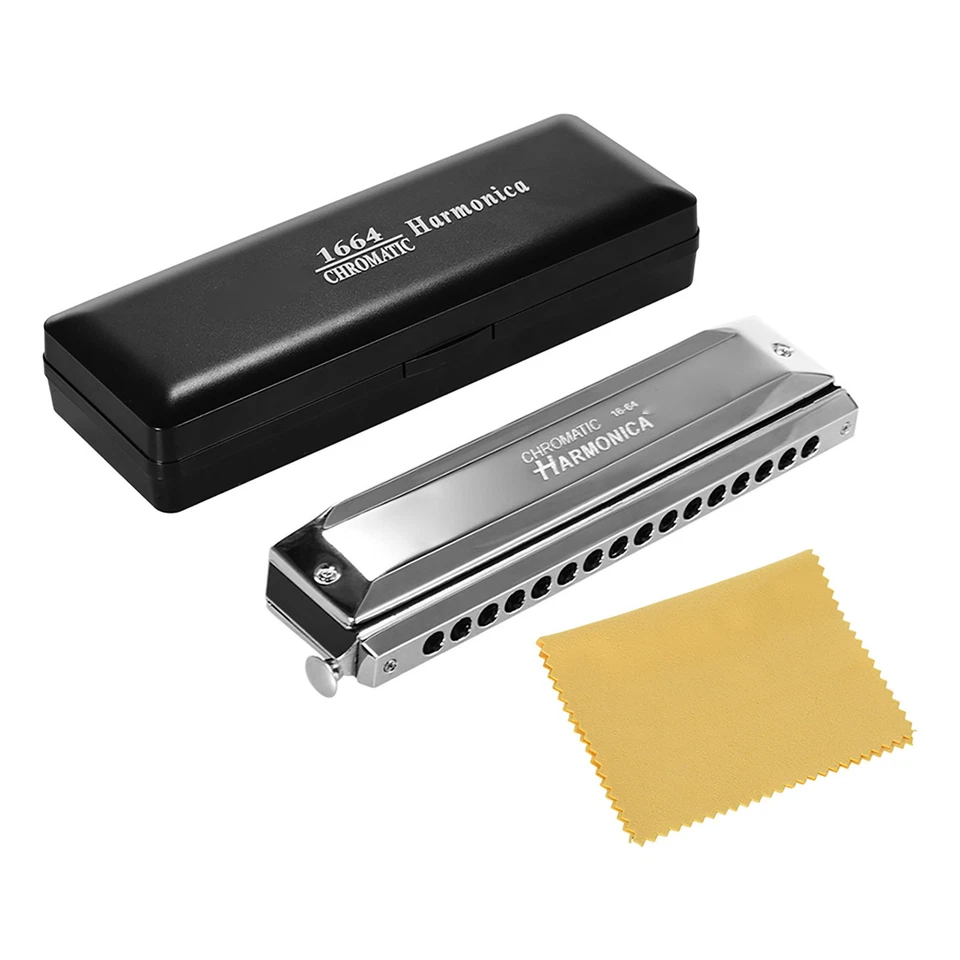 Swan SW-1664 16 Holes Chromatic Harmonica C Key 64 Tones Mouth Organ with Case - Image 4 of 4